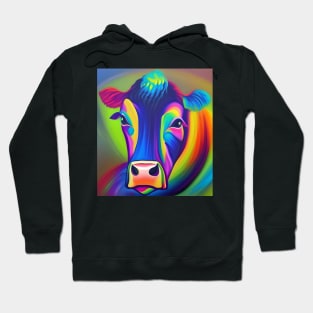 Rainbow Cow Painting Hoodie